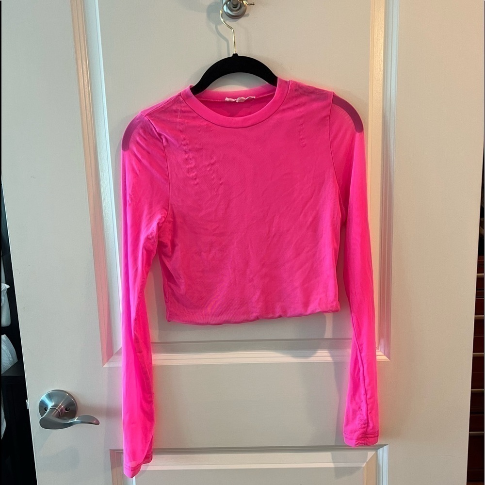 Hot & Delicious Pink Mesh Crop Top - Picture 2 of 15